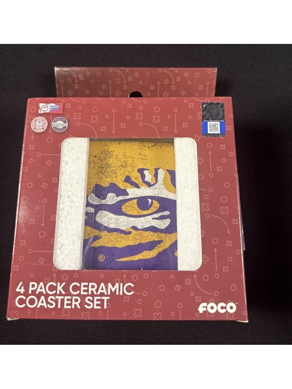LSU Tigers NCAA Coaster Foco Ceramic Coaster Set Of 4